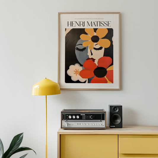 Floral Mask Matisse Poster