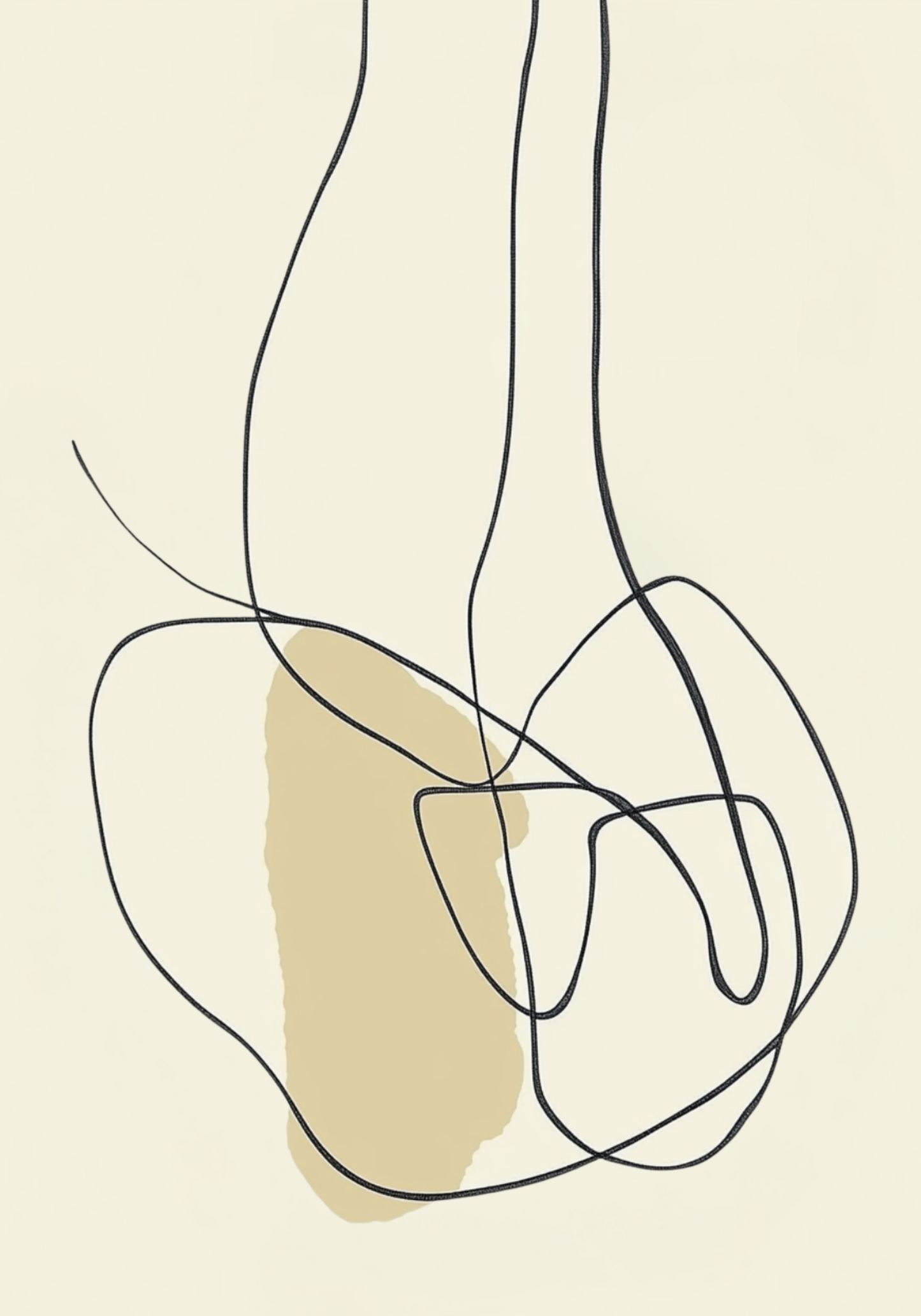 Beige Abstract Line Motion Poster