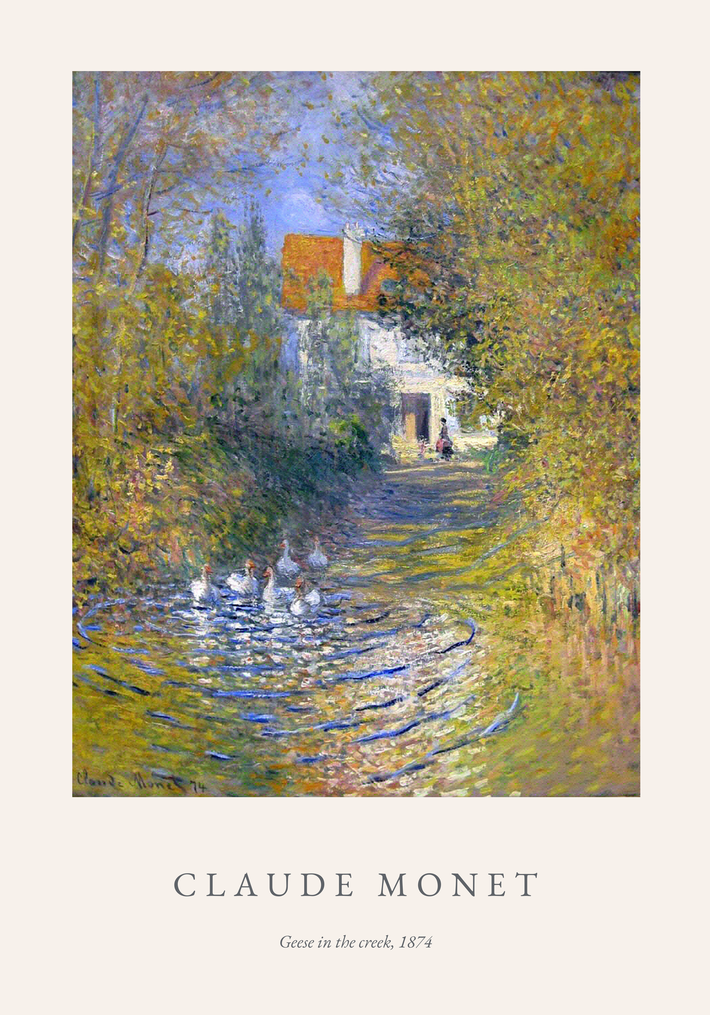 Claude Monet Geese In The Creek Poster