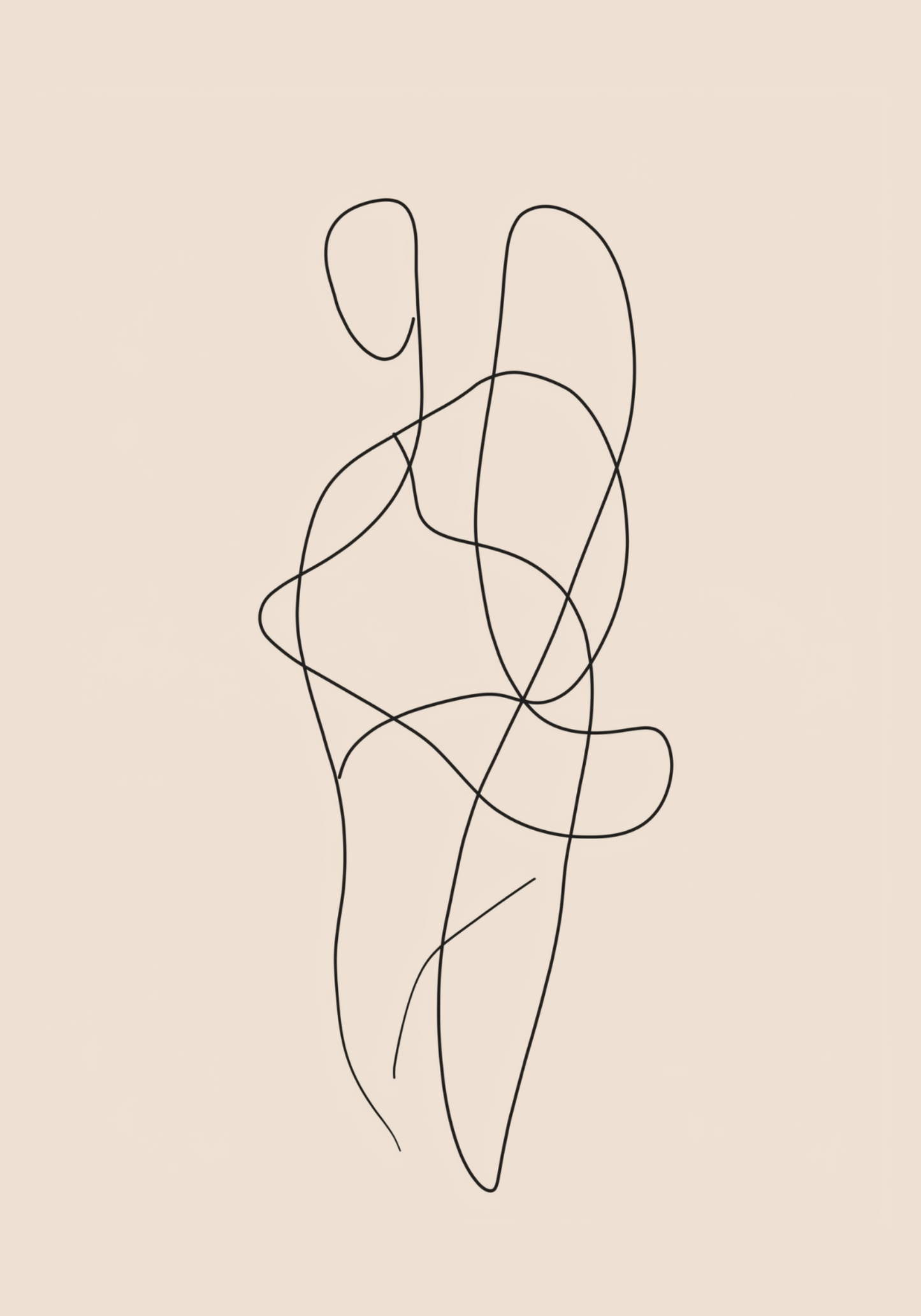 Entwined Bodies Line Art Poster