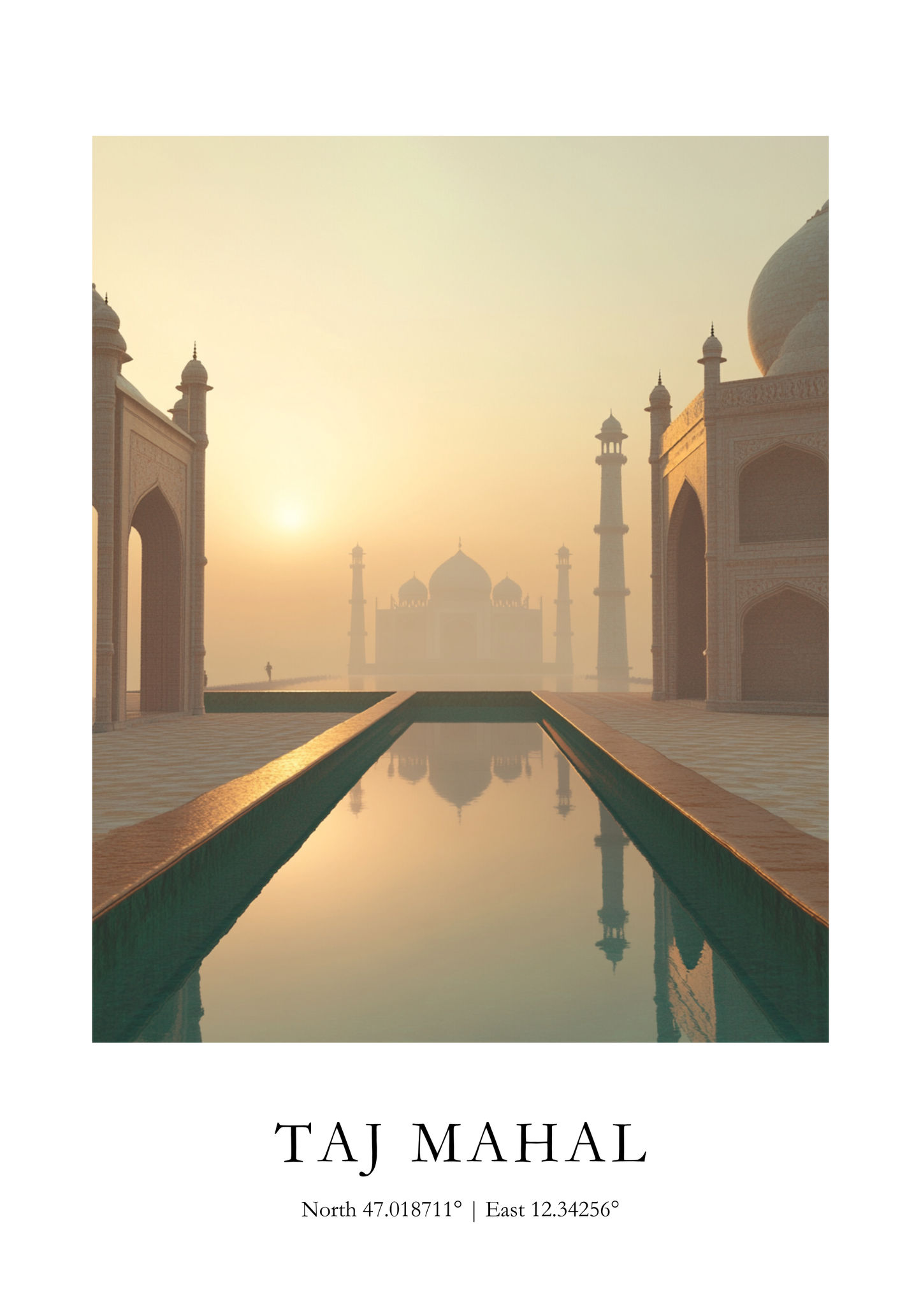 Taj Mahal Coordinates Poster