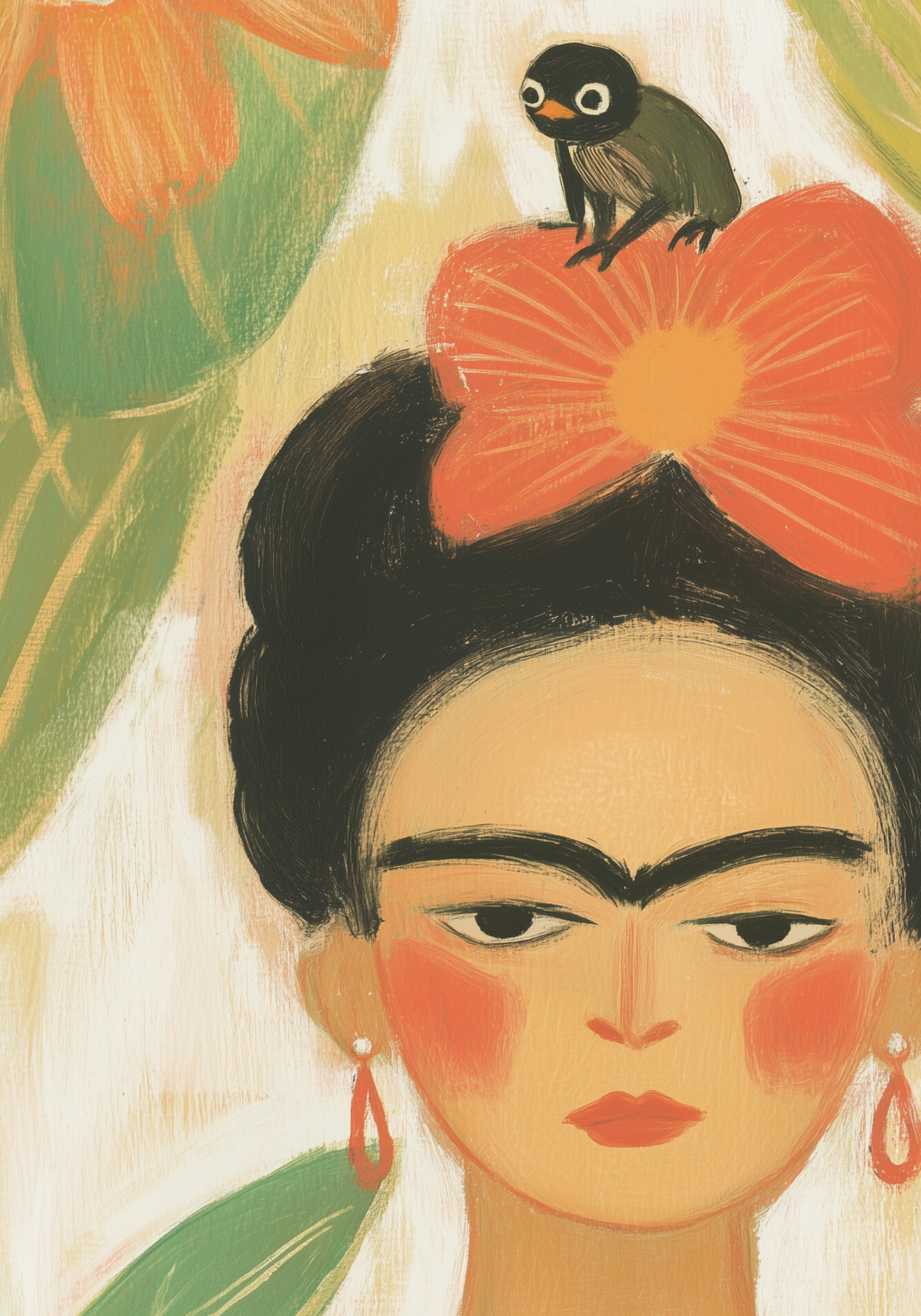 Frida Kahlo With a Frog Poster