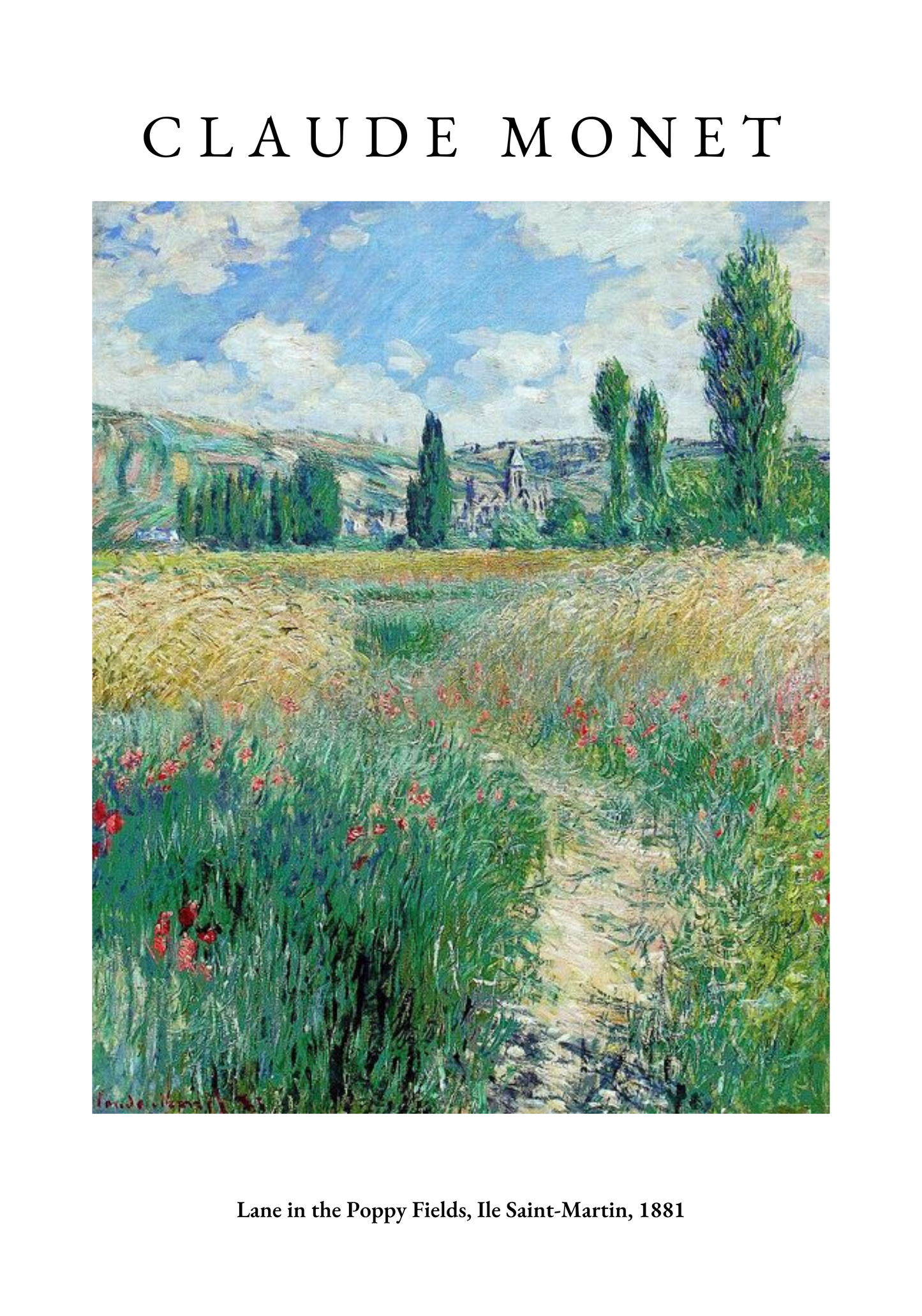 Claude Monet Lane In The Poppy Fields Poster