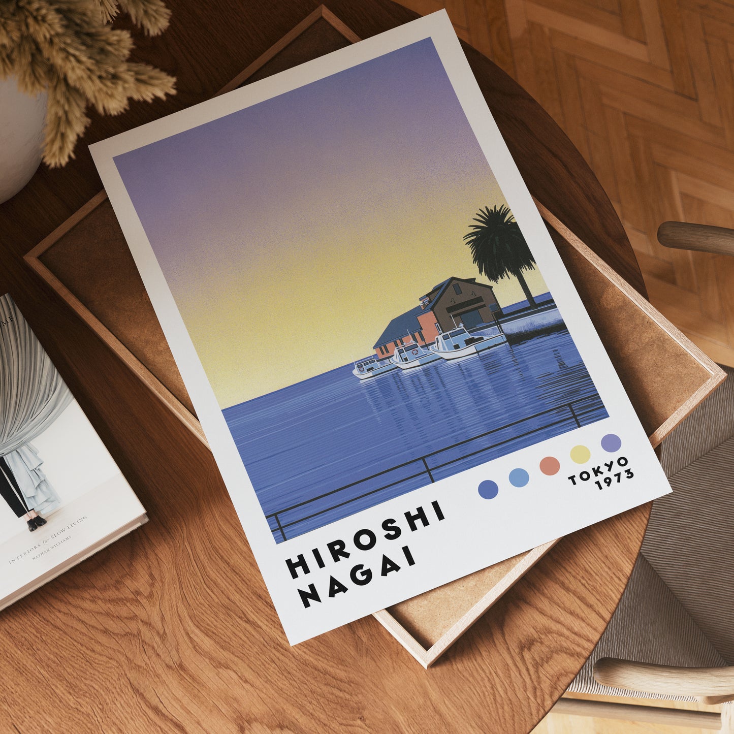 Hiroshi Nagai Sunset Marina Poster