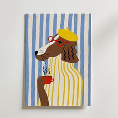 Sunny Café Dog Poster