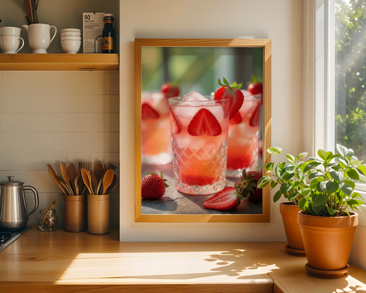 Strawberry Drink Poster