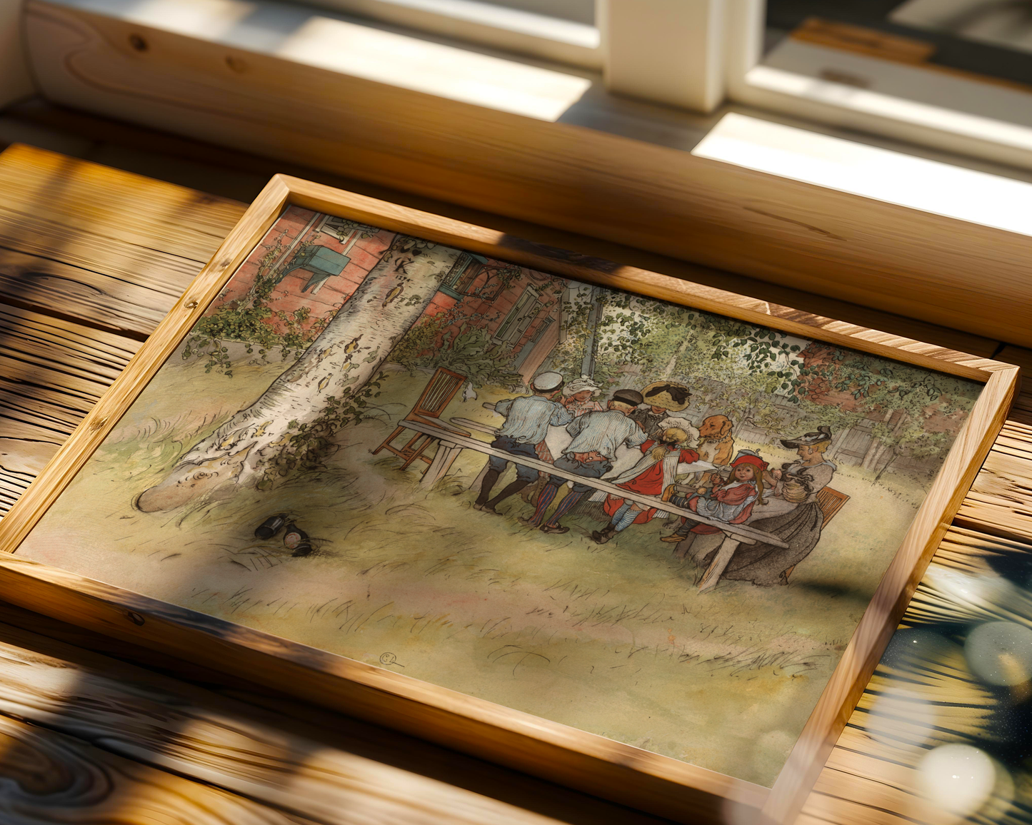 Carl Larsson Breakfast under the Big Birch Poster