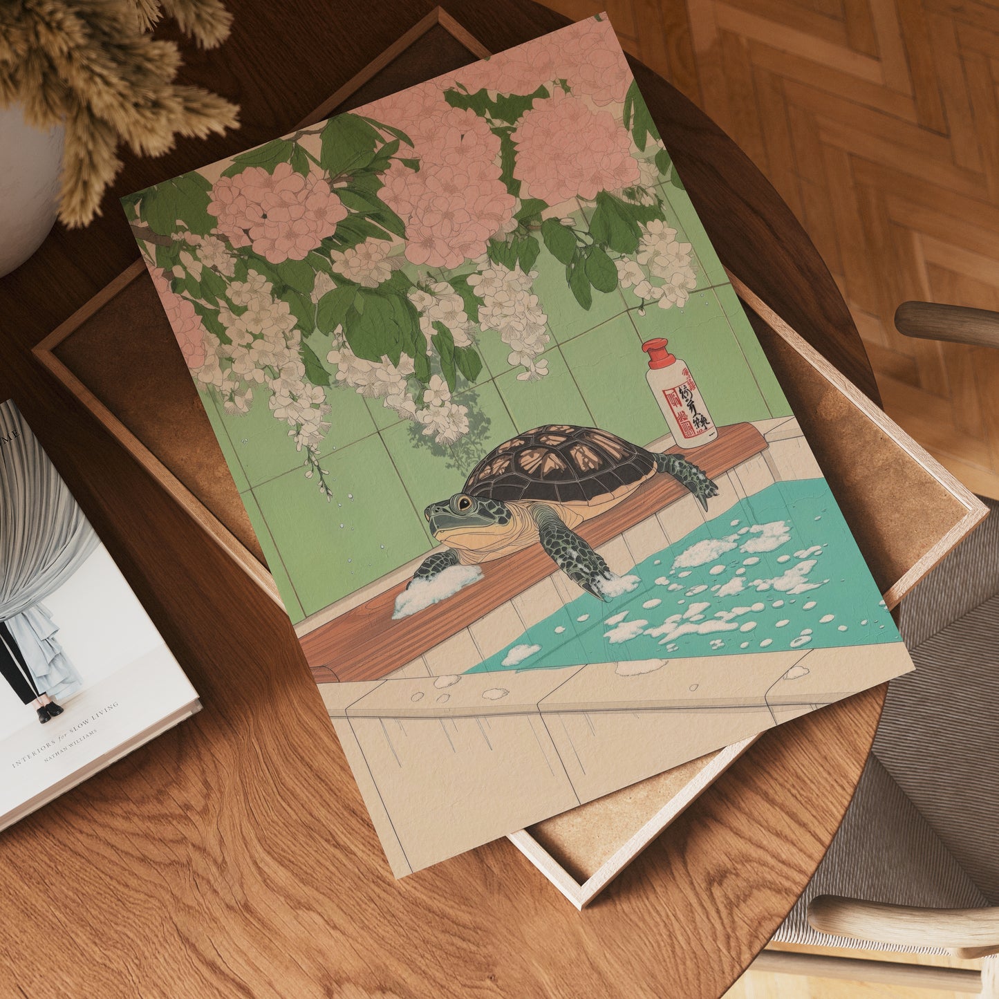 Bathing Turtle Poster