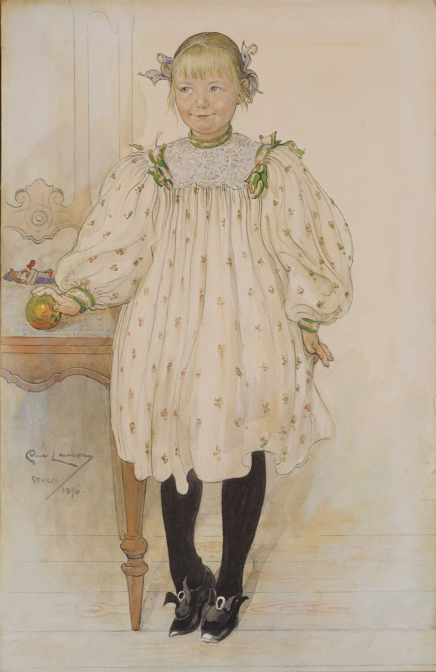 Carl Larsson Martha Winslow as a Girl Poster