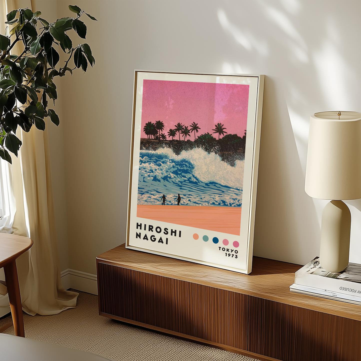 Hiroshi Nagai Sunset Surf Poster