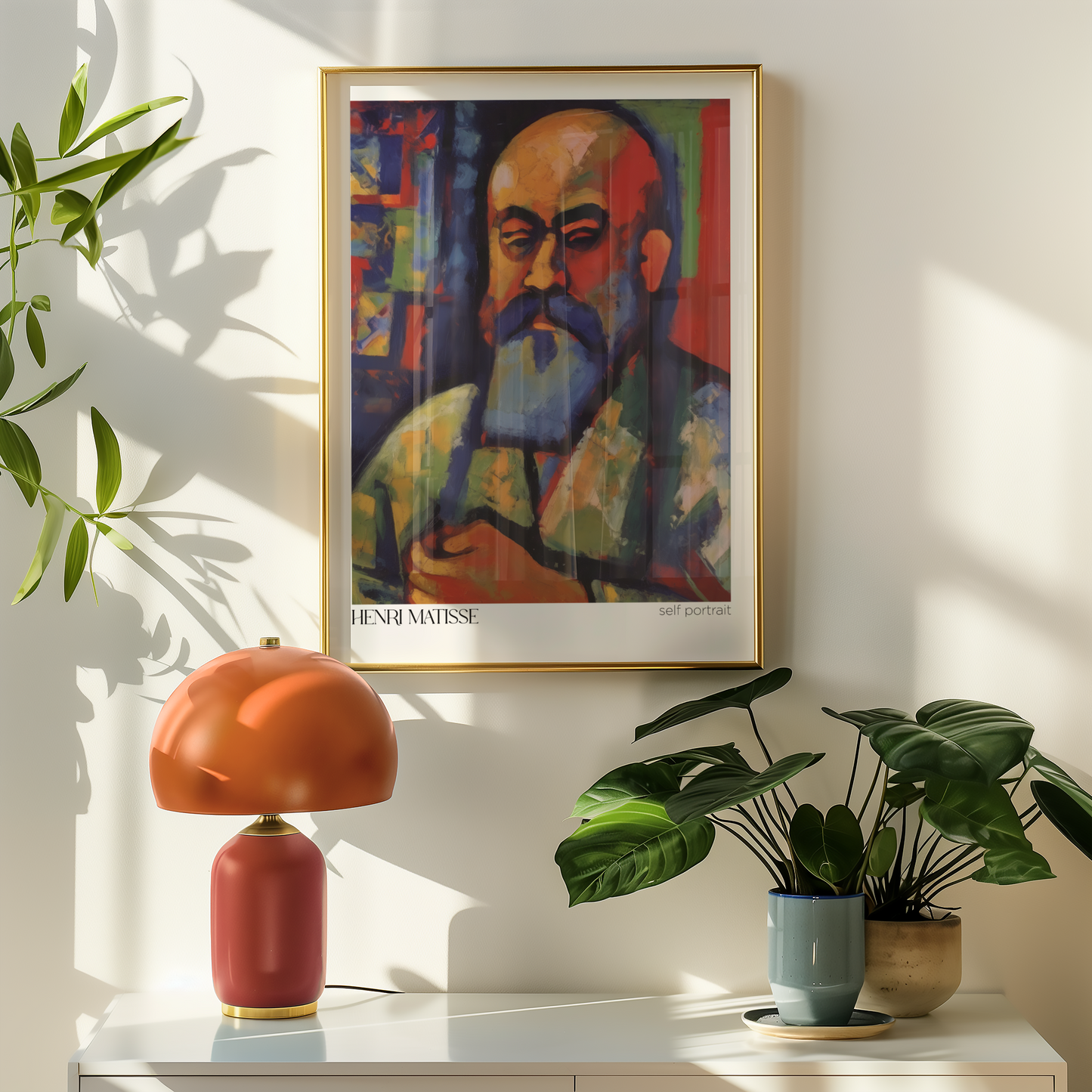 Self Portrait in Red & Blue Matisse Poster