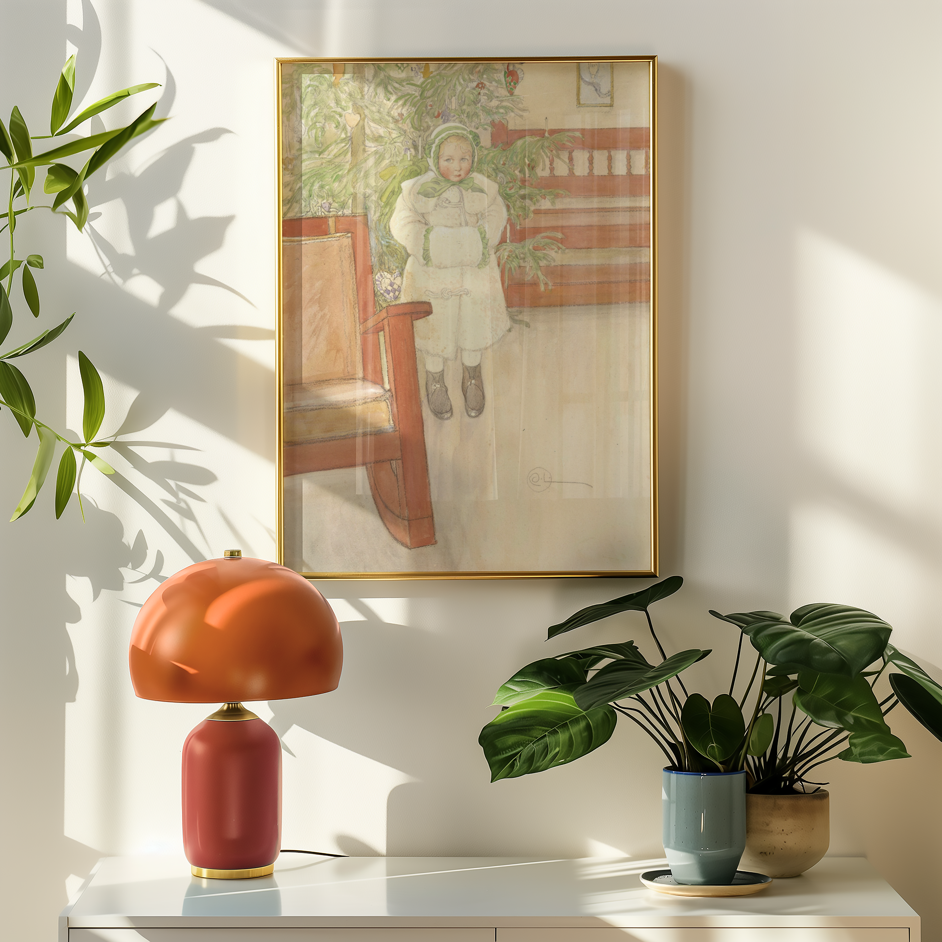 Carl Larsson Girl and rocking chair Poster