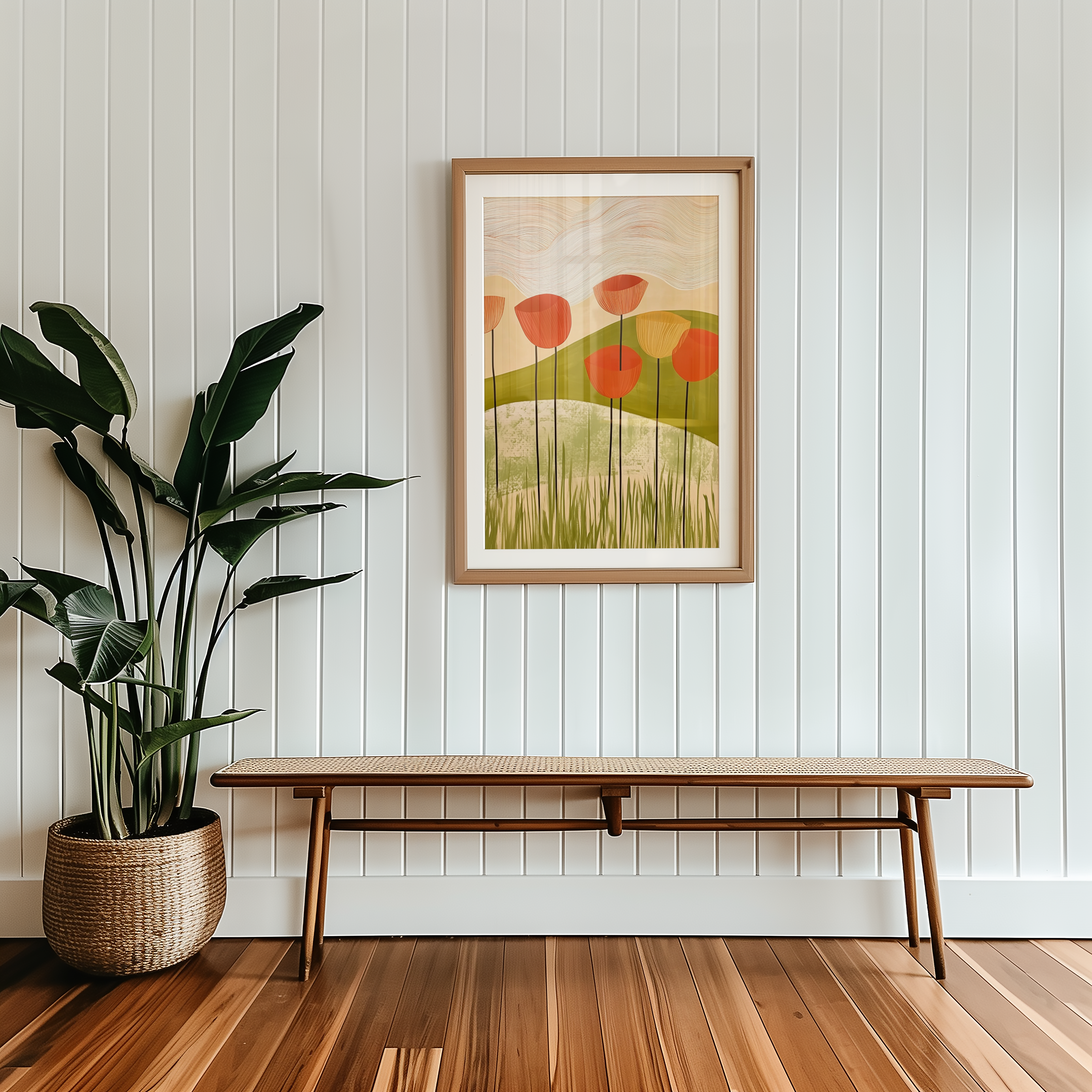 Abstract floral poppies Poster