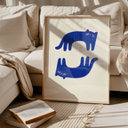 Blue Balance Cat Poster