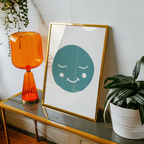 Smiling Moon Face Poster