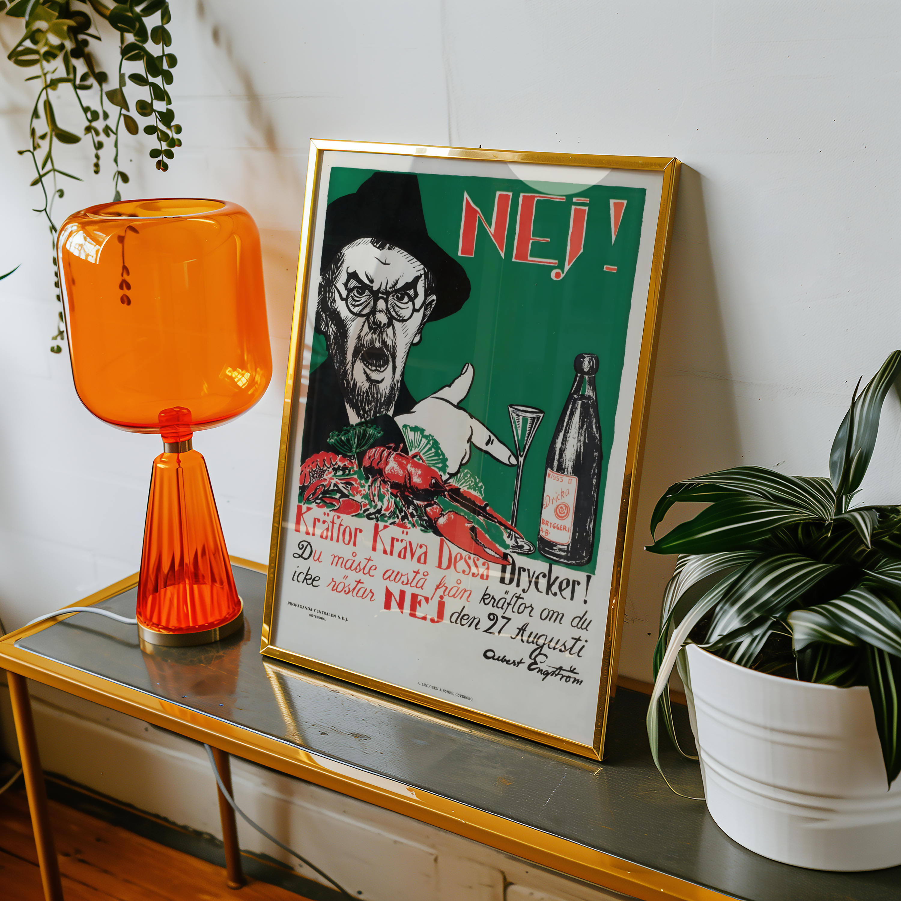 Albert Engström Kräftor Kräva Dessa Drycker Poster