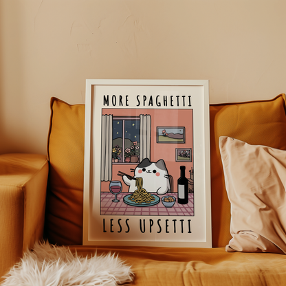 Spaghetti Comfort Cat Poster
