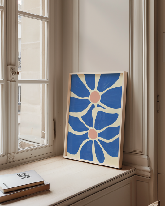 Happy Blue Flower No.2 Poster