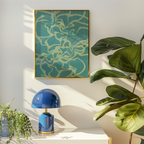 Teal Organic Flow Poster