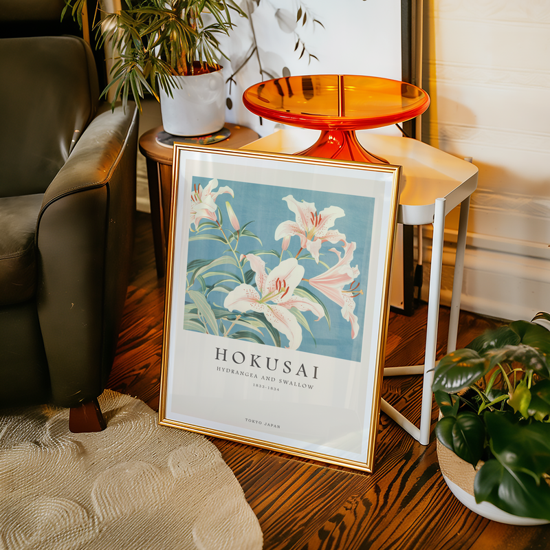 Hokusai Lily Poster