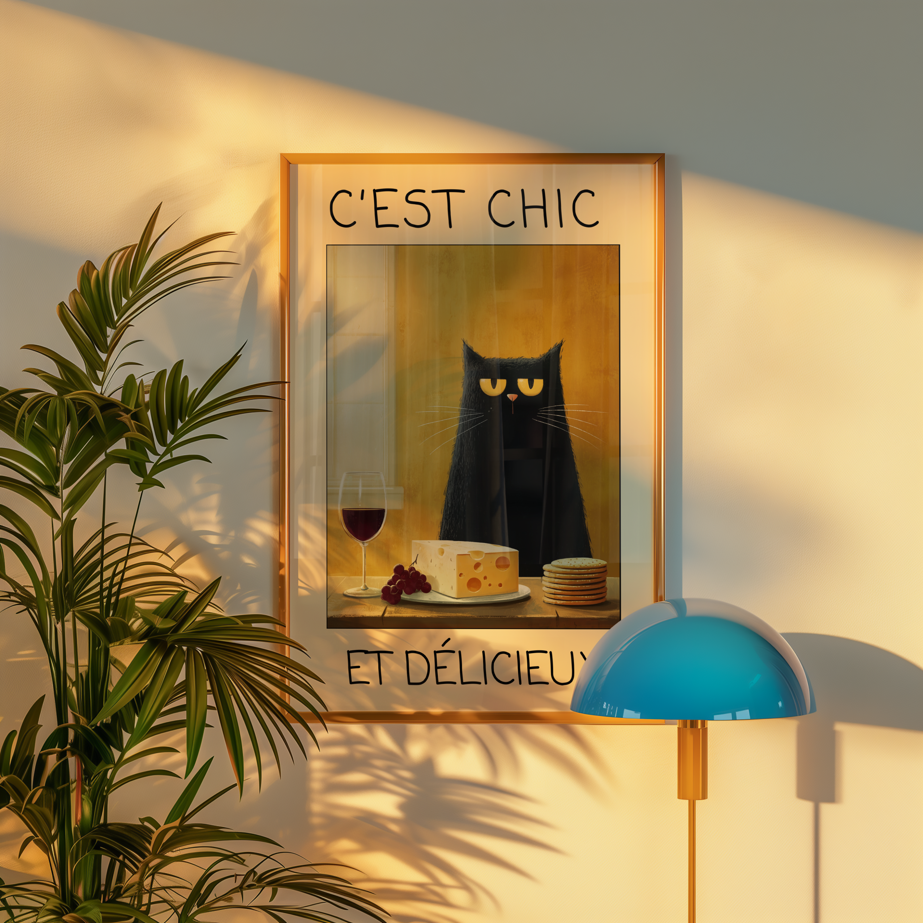 French Gourmet Cat Poster