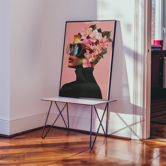 Floral Sunglasses Portrait Poster