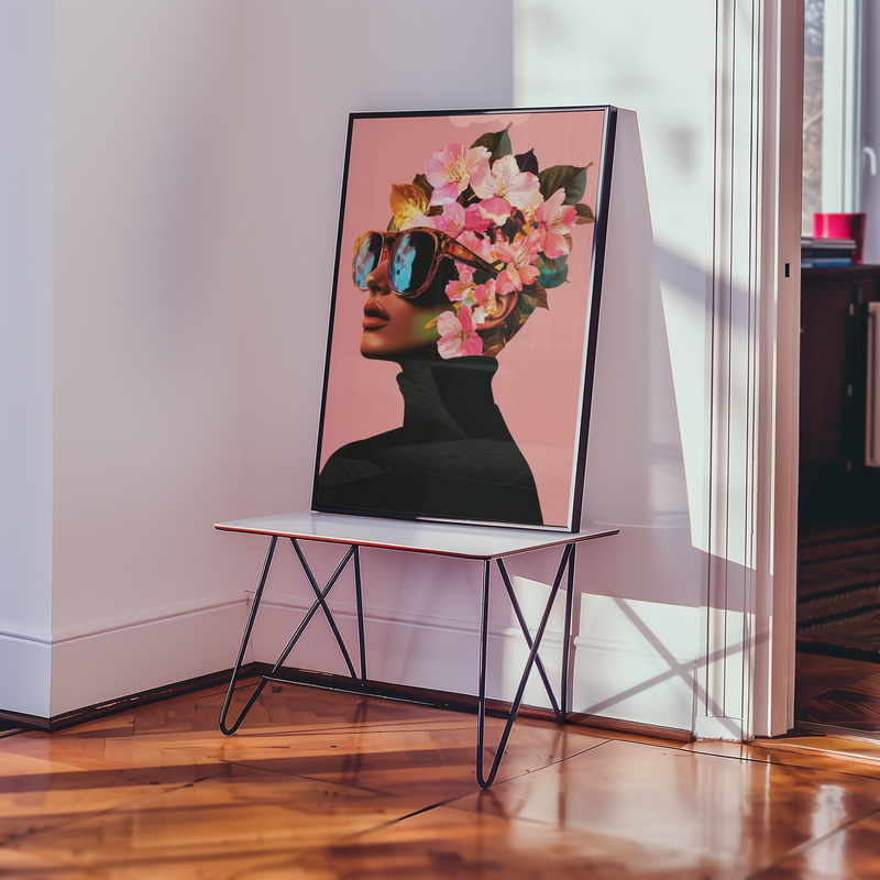 Floral Sunglasses Portrait Poster