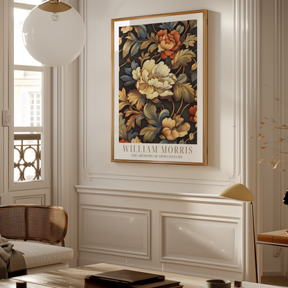 Golden Flowers Pattern William Morris Poster