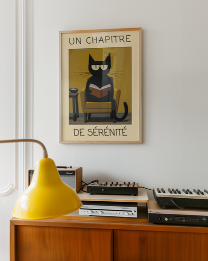 Quiet Reading Cat Poster