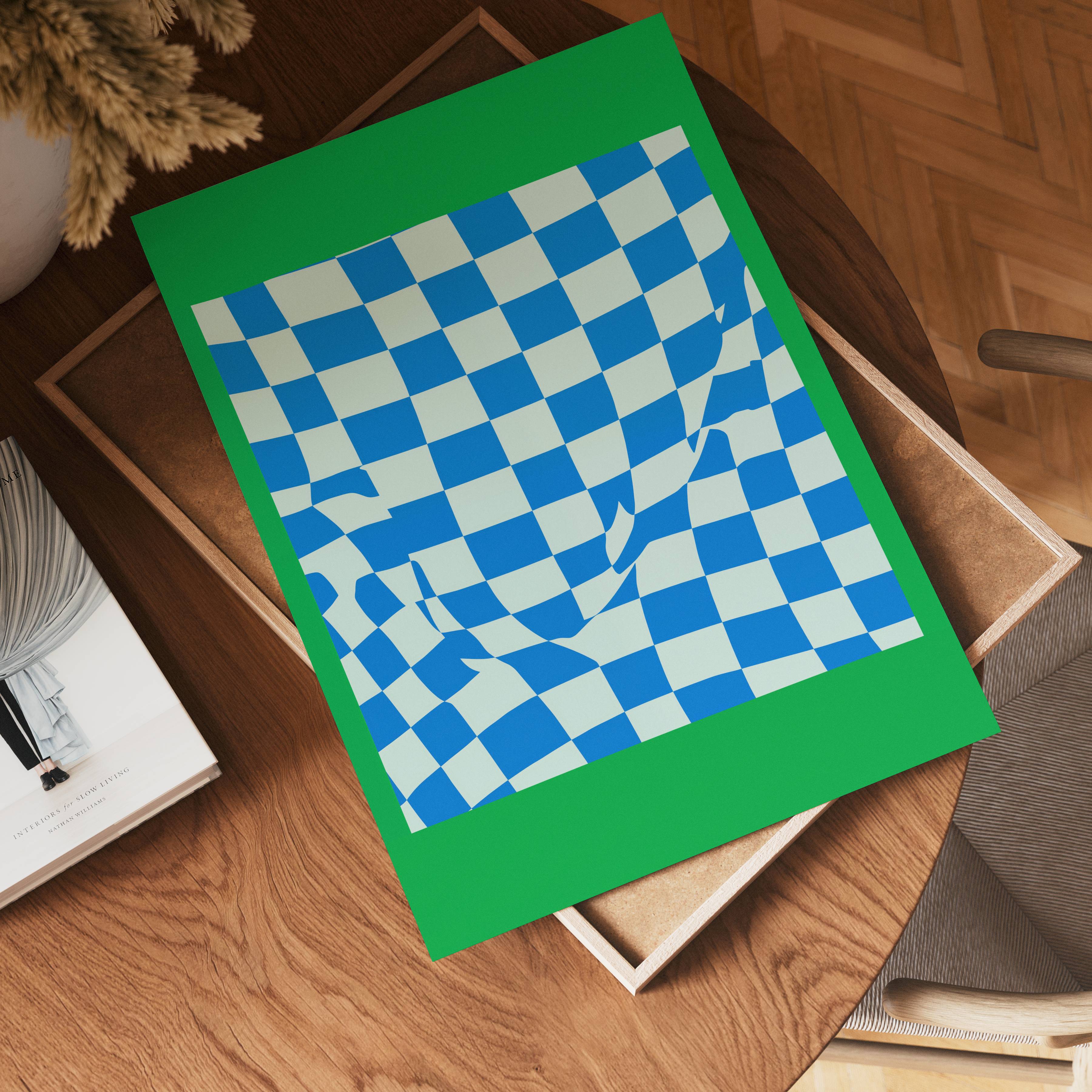 Distorted Checks Poster