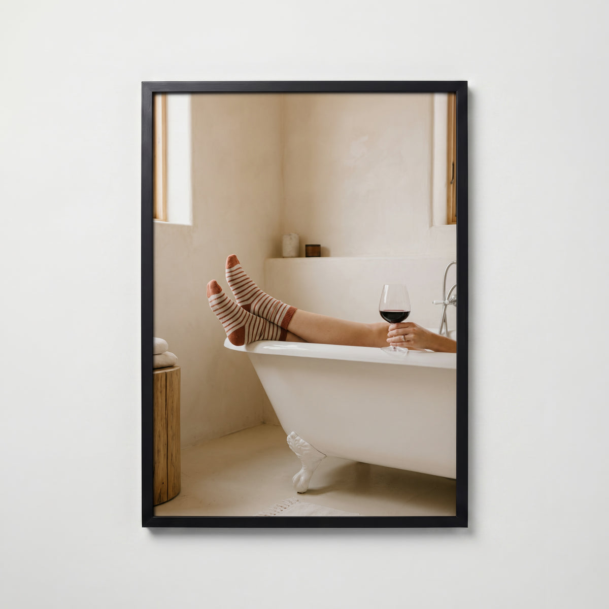 Bath & Wine Poster – svart ram