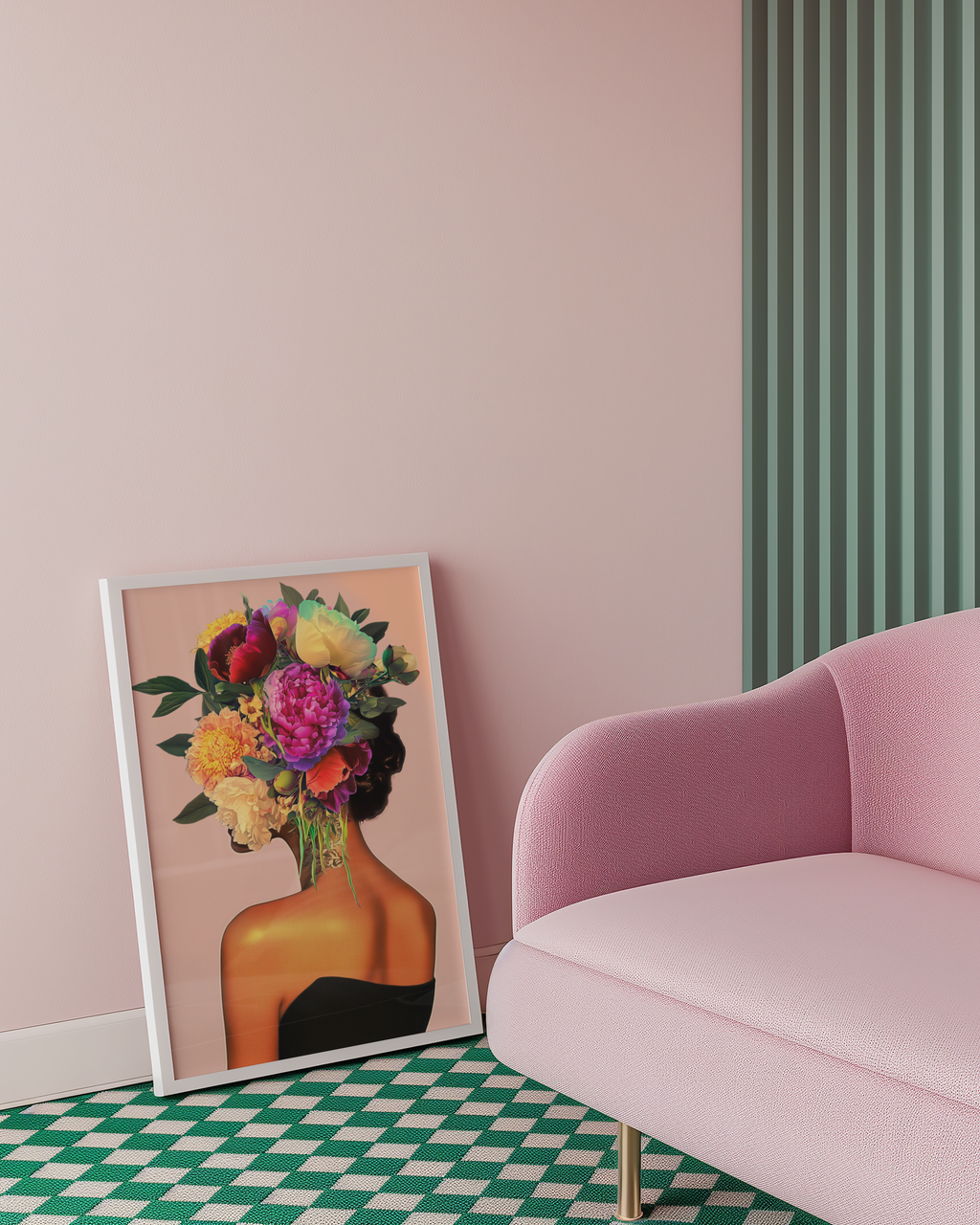 Floral Hair Portrait Poster