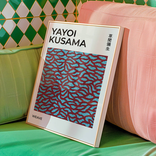 Yayoi Kusama Red Weave Poster