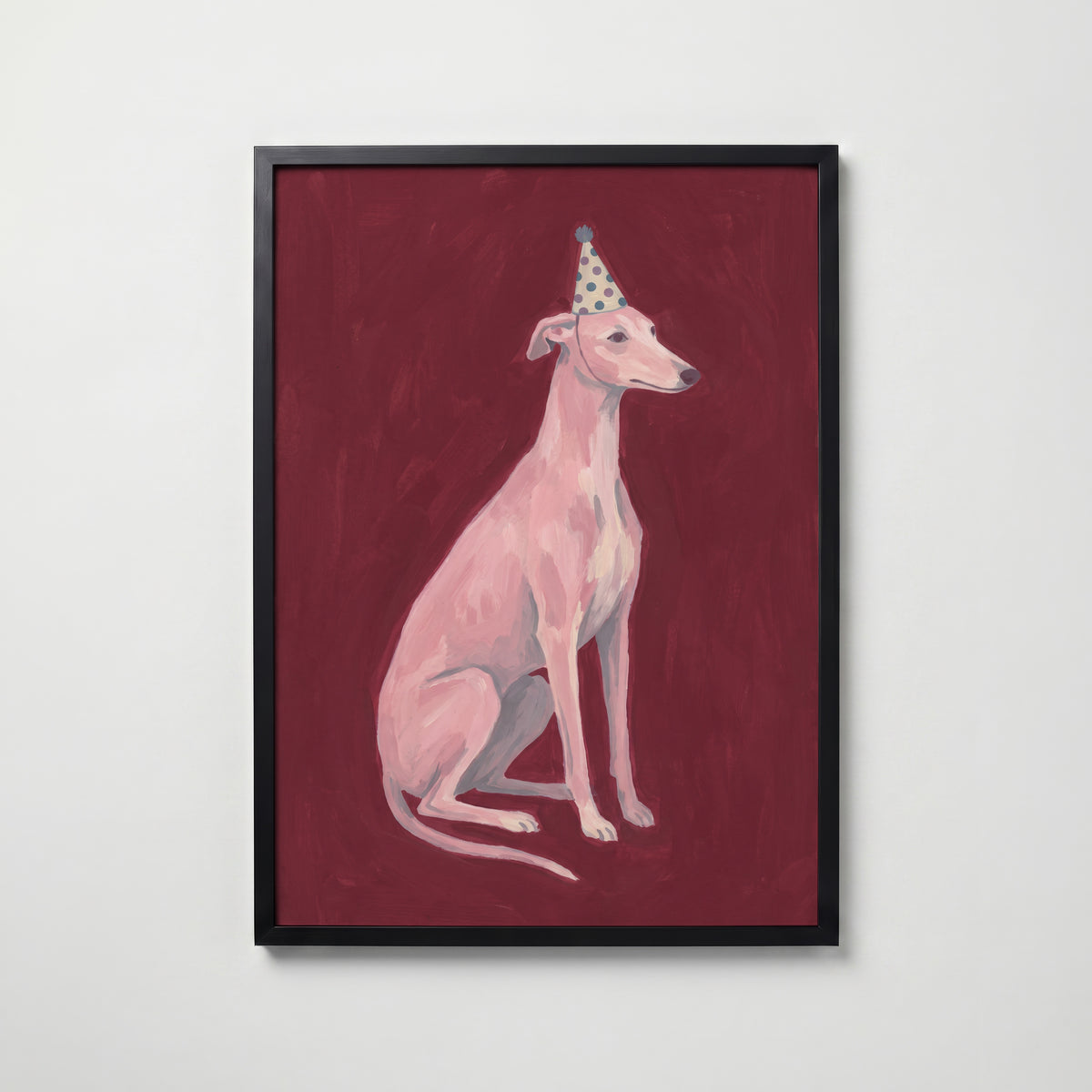 Party Greyhound Poster – svart ram