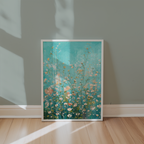 Turquoise Wildflower Meadow Poster – poster väggdekoration