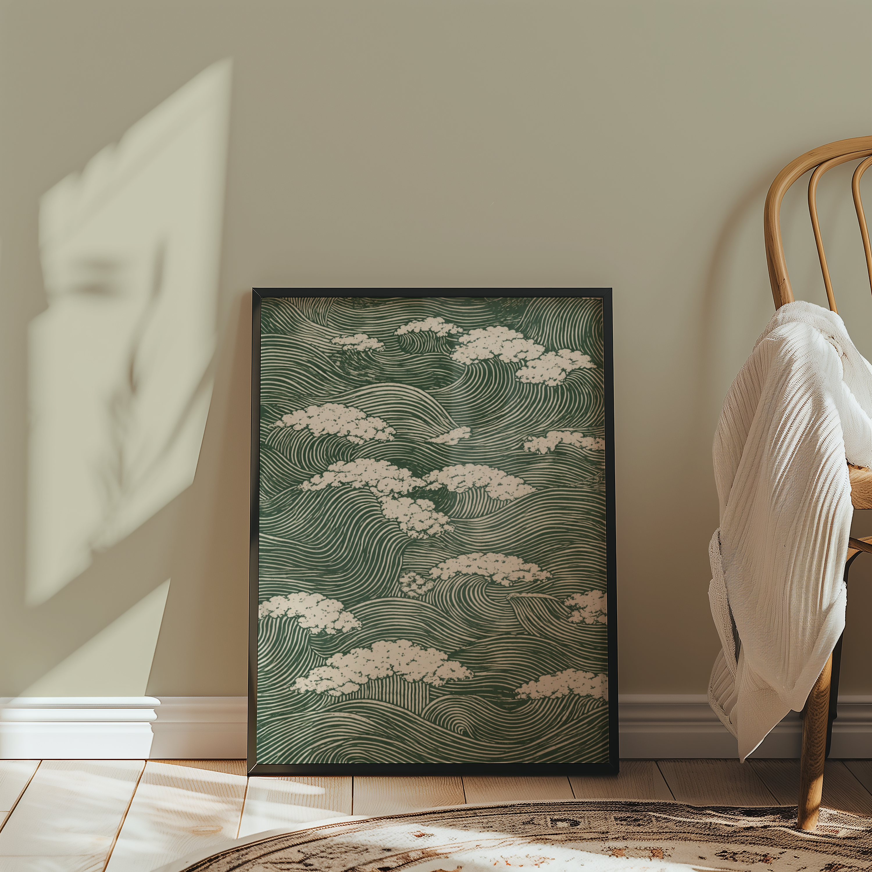 Waves and Clouds Poster