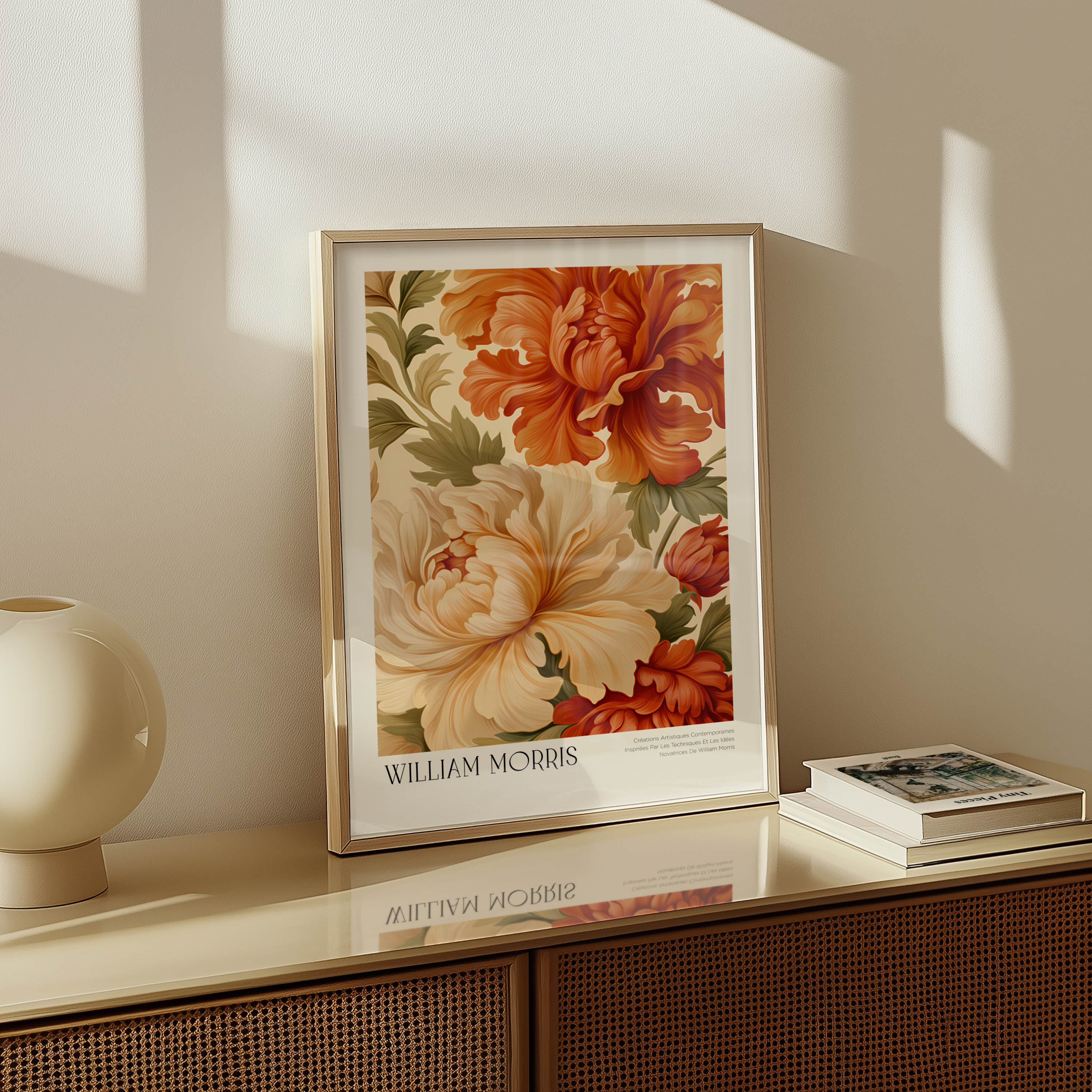 William Morris Amber Peony Bloom Poster