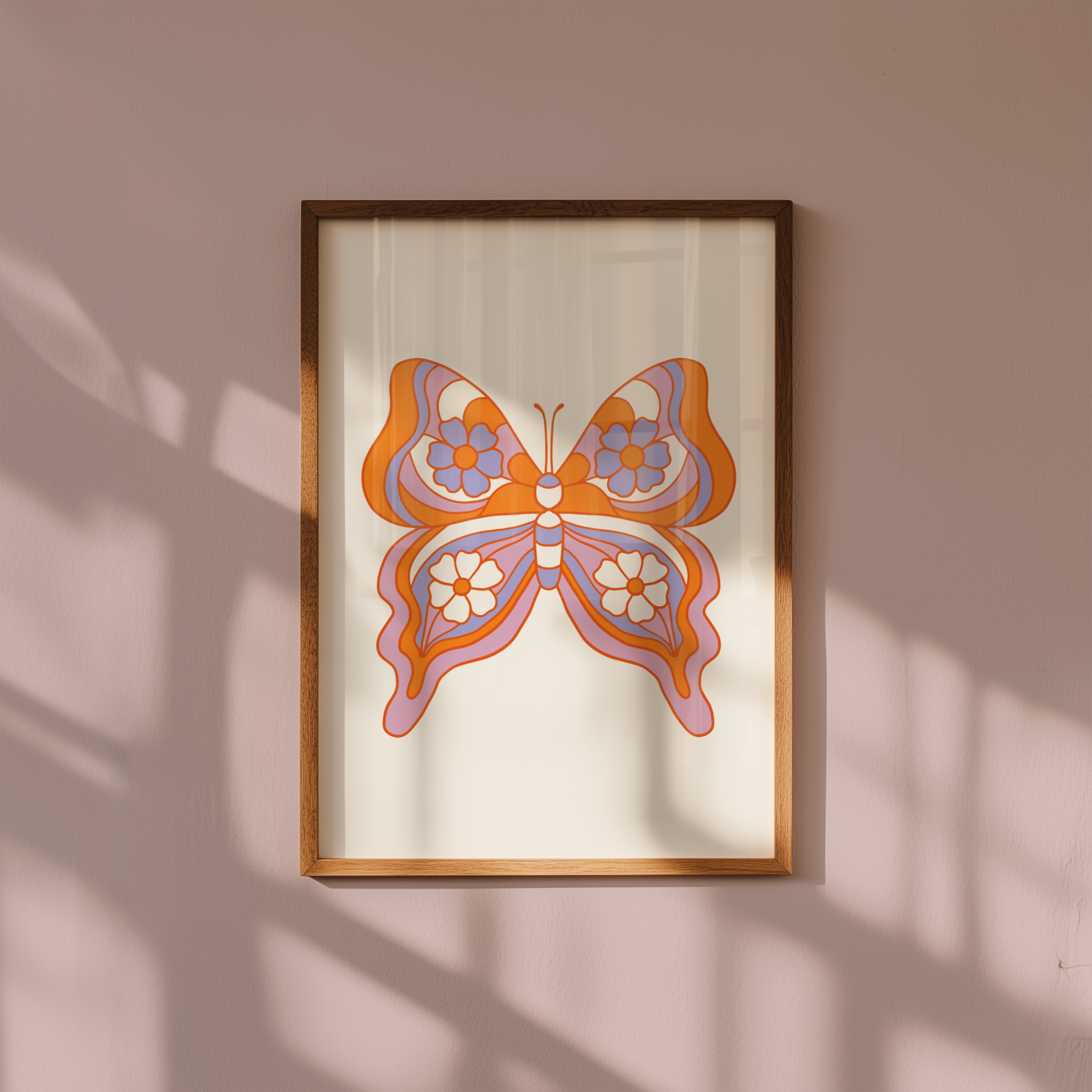 Orange Butterfly Symmetry Poster
