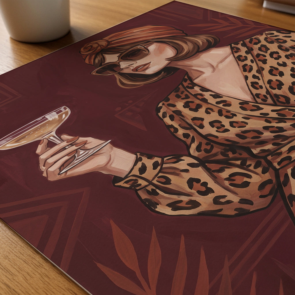Leopard Dress Poster – närbild på papper