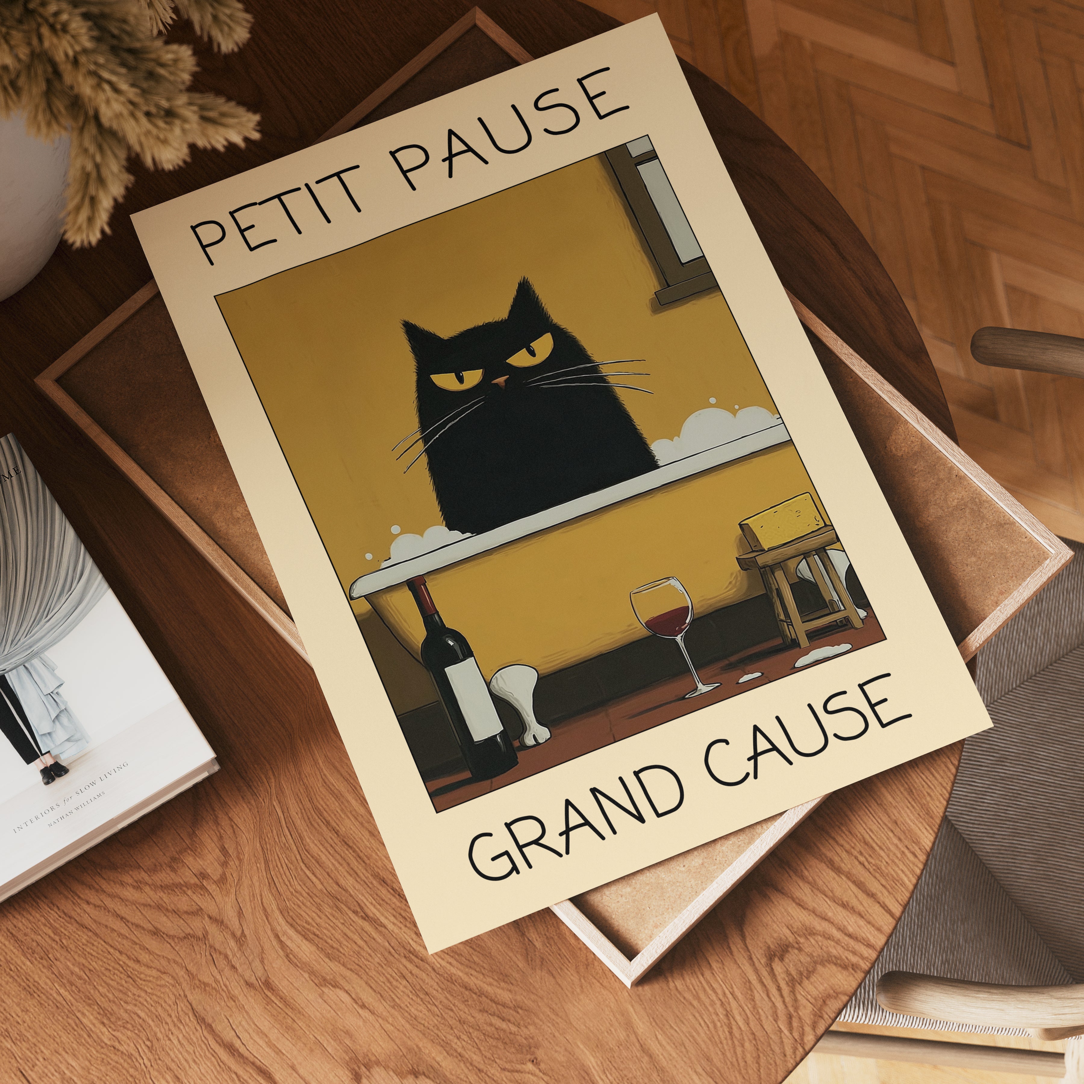 Evening Bath Cat Poster