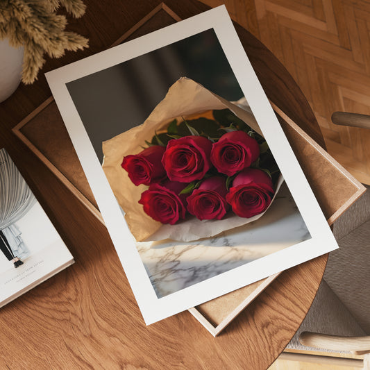Romantic Red Roses Poster