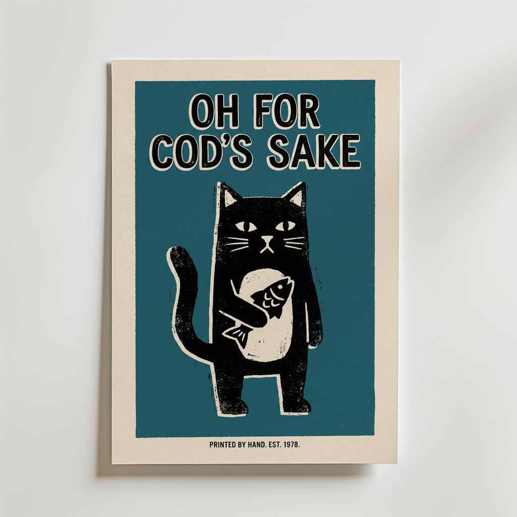 Oh For Cod's Sake Poster – canvas utan passepartout