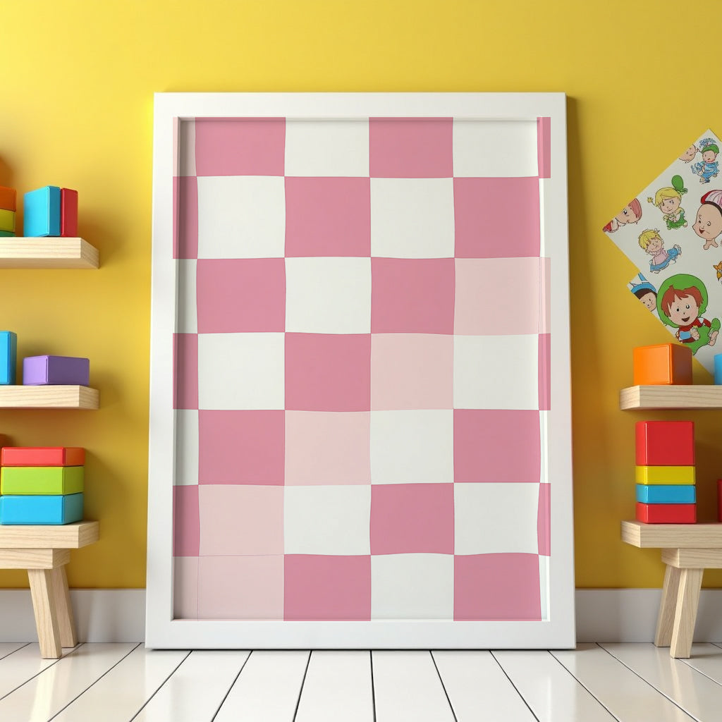 Pink Checkered Poster