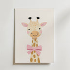 Giraffe with Pink Bow Poster