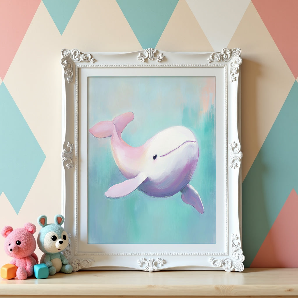 Pastel Whale Poster