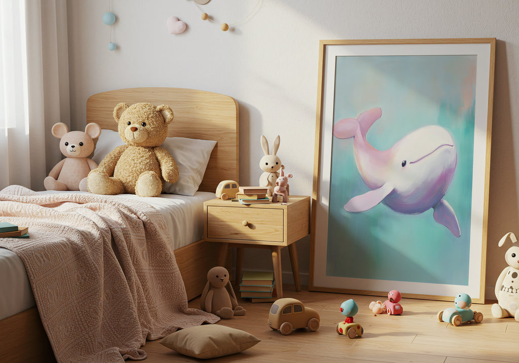 Pastel Whale Poster
