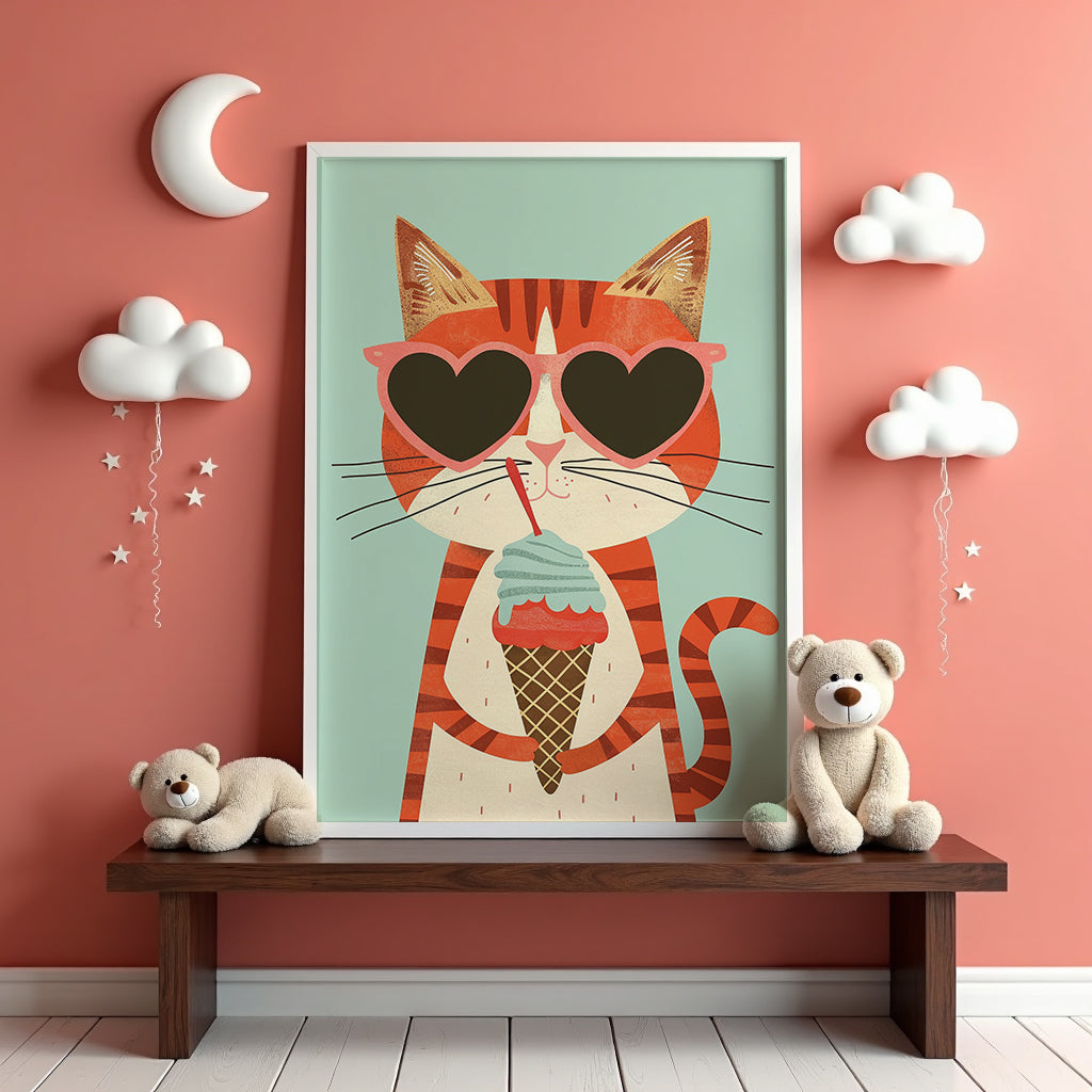 Cool Cat Ice Cream Poster