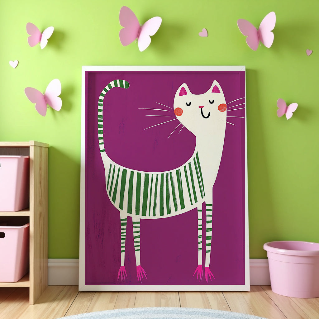 Striped Cat Poster