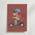 Cool Lion on Wheels Poster