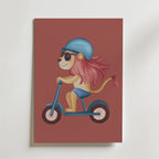 Cool Lion on Wheels Poster